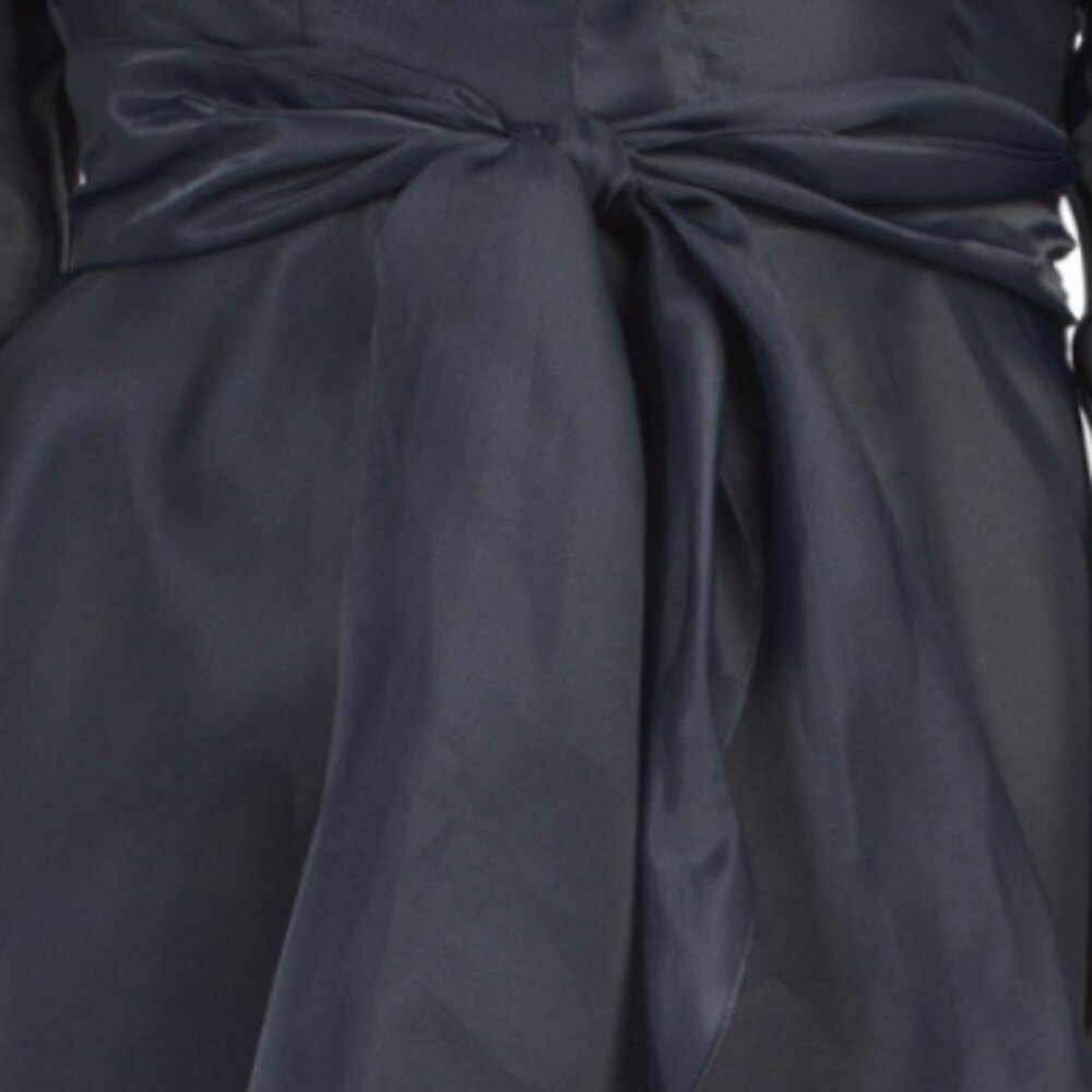 BETSY & ADAM Long Sleeve Organza Shirt Gown - Picture 3 of 6